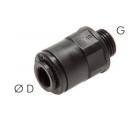 Push-in fittings with exterior hexagon, FDA