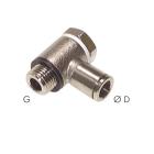 Angle swivel push in fittings with Banjo bolt