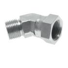 45° screw-in elbow with inch-thread (60° conical hose nipple), up to 350 bar